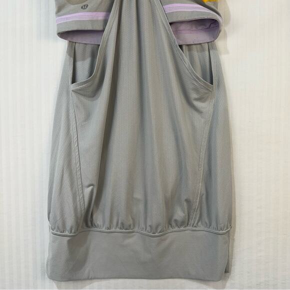 Lululemon Athletica Light Gray Racer Back Muscle Workout Sports Bra Top Size 6 - Picture 3 of 7